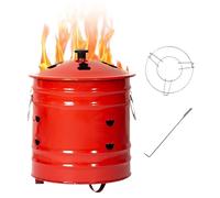 Incinérateur de jardin en métal avec couvercle - Foyer extérieur pour brûler de l'argent, des déchets, des feuilles et du bois - Idéal pour une utilisation sur feu de camp