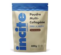 Incite Nutrition Multi Collagene Poudre au Chocolat 400 g. Source de Collagène Types 1, 2, 3 et 5. Complément Utile pour la Peau, les Articulations, les Os, les Cheveux et la Récupération Musculaire.