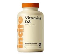 Incite Nutrition Vitamine D 2000 UI - 400 micro comprimés de Vitamine D3 faciles à avaler - Cholécalciférol VIT D3 à très haute concentration - Complément végétarien - Fabriqué au Royaume-Uni