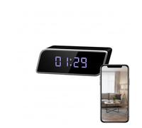 InCliick 2-in-1 Alarm Clock Camera: 4K UHD, HD Night Vision, 2600mAh Long Battery, WiFi/AP Hotspot Remote View, Local SD Storage, Wireless No Audio (Only Camera)