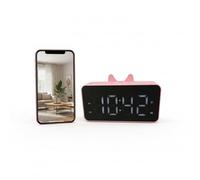 InCliick Cute Cat Ear, Multi-Functional 4-in-1: Bluetooth Speaker, Clock, Alarm, 4K UHD High Definition, WiFi6, Remote Real-Time Mobile Viewing No Audio (witj 16 GB SD Card)