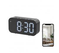 InCliick Digital Clock Camera, 1080p FHD Security Camera with AP Hotspot&WiFi6, Remote Real-Time View No Audio (with 32GB SD Card)