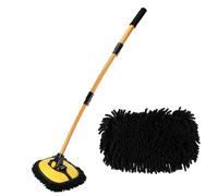 Inclinable 15° Brosse Lavage Voiture, Brosse Telescopique de Nettoyage avec Manche extra-longue, Brosse Nettoyage Voiture pour la Voiture, la Caravane, le Van, le Camion (1 Tête de Remplacement)