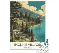 Incline Village Art Puzzle 1000 pièces | puzzle pour la saint valentin une activité romantique pour les couples une soirée douillette à la maison le soir38x52cm
