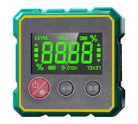 Inclinomètre numérique à double axe avec design magnétique à cinq côtés pour une fixation en métal sécurisée, mesure à 360 degrés, batterie au lithium rechargeable avec chargement USB, et bouton de