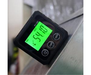 Inclinomètre numérique avec base magnétique et rétroéclairage LCD, mesure d'angle absolu/relatif pour la construction et le travail du bois, 6 x 3 x 6 cm ABS