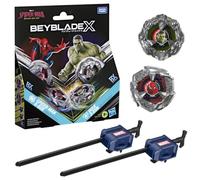 Includes Copy Collaboration Beyblade X et Marvel, Spider-Man 6-60R Contre Hulk 3-85N, 2 toupies de compétition Takara Tomy, 2 lanceurs, dès 8 Ans