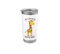 Inclusion de la diversité Neurodiversité Girafe Puzzle Gobelet isotherme en acier inoxydable double paroi