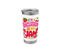 Inclusion Is My Jam Groovy Special Education Sped Teacher Gobelet isotherme en acier inoxydable double paroi