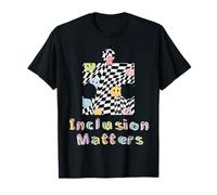 Inclusion Matters Groovy Puzzle à carreaux pour enfants T-Shirt