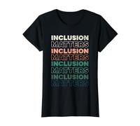 Inclusion Matters Speducator pour Enseignant l'Autisme T-Shirt Graphique avec Valeur, Femme, Noir, S