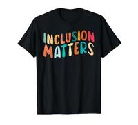Inclusion Matters Speducator pour Enseignant l'Autisme T-Shirt Graphique avec Valeur, Homme, Noir, S