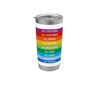 Inclusion Société Moderne Diversité Amour Arc-en-ciel LGBTQ+ Gobelet isotherme en acier inoxydable double paroi