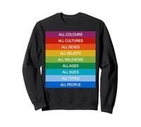 Inclusion Société Moderne Diversité Amour Arc-en-Ciel LGBTQ+ Sweatshirt