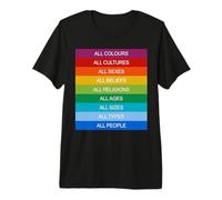 Inclusion Société Moderne Diversité Amour Arc-en-Ciel LGBTQ+ T-Shirt Haut de Gamme