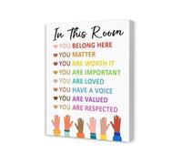 Inclusive Classroom Decor - “We Celebrate Diversity” Canvas, Inspirational Sign for Anti-Bullying, SEL and Equity (Framed,16x24inch(40x60cm))