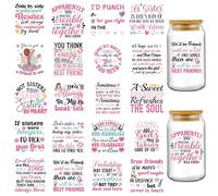 INCOK Lot de 20 feuilles de papier transfert UV DTF pour gobelet à eau de 473,6 g, inscription « A Friend in Me Sweet » - Cadeau créatif pour bons amis