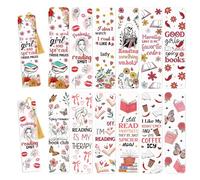 INCOK Lot de 24 feuilles de marque-pages romantiques en acrylique UV DTF pour livres, journaux, marque-pages académiques sombres, cadeaux pour les amateurs de lecture
