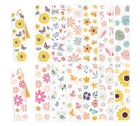 INCOK Lot de 24 feuilles de marque-pages vierges en acrylique UV DTF pour loisirs créatifs - Motif floral et tournesol - Motif marguerite et papillon - Autocollants Uvdtf pour les amateurs de livres