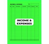 INCOME & EXPENSES: Log Book for Small Business and Personal Finance Expense Tracker Journal | Simple Budget Notebook | Bright Green Cover Money Management Log