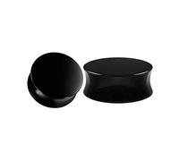 Inconnu 1 Paire Tunnel Oreille 24mm Lot Ecarteur Oreille Acrylique 15/16 inch Forme Ronde Noire Piercing Tunnels Flexible étirant la Peau de l'oreille Chair Flexible