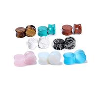 Inconnu 16 Pièces Lot Ecarteur Oreille 18mm Tunnel Oreille Pierre 11/16 inch Pierre Multicolore Piercing Tunnels Ear Gauges Elargisseur Piercing Bijoux Ecarteur Piercing