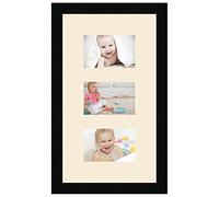 Inconnu Cadres Photos pêle mêle multivues 3 Photo(s) 15x10 Passe Partout, Cadre Photo Mural 25x45 cm Noir, 3 cm de Largeur