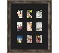 Inconnu Cadres Photos pêle mêle multivues Noir 9 Photo(s) 7x9 Passe Partout, Cadre Photo Mural 34x42 cm Argent Elégant, 3.3 cm de Largeur