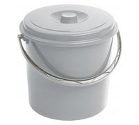 Curver Seau avec couvercle VIDRO 03206-x55 – Poignée confortable – 12 L Gris
