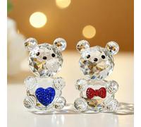 Inconnu H & D 2 pcs Cristal bébé Ours Figurine Collection Animal Table Presse-Papier