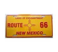 Inconnu hotrodspirit - Plaque d'immatriculation Route 66 New Mexico Jaune tole USA