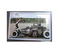 Inconnu hotrodspirit - Plaque Hot Rod Course de Drag pin up Drapeau Damier tole pub