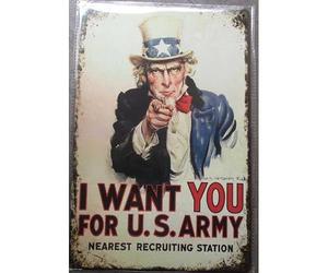 Inconnu hotrodspirit - Plaque Oncle Sam i Want You for us Army 30cm tole Metal pub