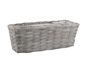Inconnu Jardinière en Osier et Bois Gris T2