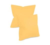 Inconnu Lot de 2 taies d'oreiller Unies en 8 Couleurs et 3 Tailles - Décoration de Salon Moderne au Design Discret, Coton, Jaune, ca. 40 x 40 cm
