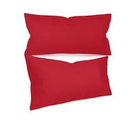 Inconnu Lot de 2 taies d'oreiller Unies en 8 Couleurs et 3 Tailles - Décoration de Salon Moderne au Design Discret, Coton, Rouge, ca. 40 x 80 cm