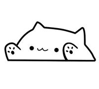 Inconnu Vinyle de coupe autocollant Bongo Cat 15 x 6,5 cm (Noir)