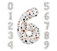 Inconsered Ballon numérique transparent en forme de chiffre 6 de 101,6 cm pour fête d'anniversaire, mariage, fête prénuptiale, séance photo, anniversaire de mariage, pour tous les jours mémorables.