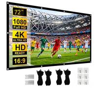 【Incontournable pour la soirée télévisée de la Coupe du monde, écran plus grand pour un frisson ultime】XBJ écran de projection 72 pouces 16:9 | Écran pliable anti-froissement portable HD 4K, double pr