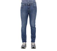 Incotex - Jean Slim 5 Poches en Denim Stretch - Homme - Jeans - Bleu - Taille: W38
