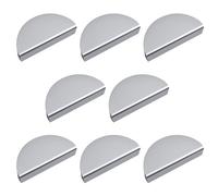 INCREWAY 8PCS Poignées de tiroir demi-lune Poignées d'armoire en alliage d'aluminium Boutons semi-circulaires Boutons de porte décoratifs (Gris argenté)