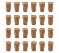 INCREWAY Bouchons de vin en bois naturel - 24 pièces bouchons coniques en bois pour bouteilles DIY maison (22 x 17 x 37 mm)