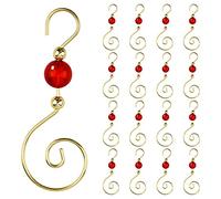 INCREWAY Crochets d'ornement de Noël, 30PCS Cintres en forme de S en or Crochet d'ornement de Noël Crochets en métal avec perle ronde en cristal