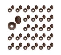INCREWAY Lot de 100 cache-vis en plastique à tête plate - Capuchons décoratifs à charnière - En caoutchouc durable - Avec boîte de rangement - Marron