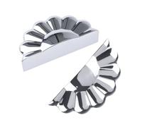 INCREWAY Lot de 2 poignées de tiroir décoratives en alliage de zinc en forme d'éventail en chrome poli pour placard de cuisine, commode, quincaillerie florale vintage pour chambre à coucher