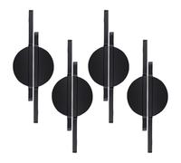 INCREWAY Lot de 4 poignées de tiroir en alliage d'aluminium noir en forme d'éventail, 64 mm, trou à trou, matériel moderne pour cuisine, salle de bain, vis incluses, poignée incurvée en demi-lune pour