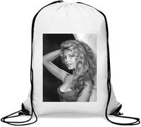 Incroyable fille blonde chanteuse artiste pop star culture musique chanson profonde look sac de gym sac décontracté sac à cordon blanc
