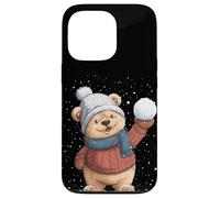 Incroyable Nounours en Hiver pour Les Amateurs de batailles de Boules de Neige Coque pour iPhone 13 Pro