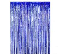 Incroyable rideau en soie effet pluie scintillante pour embellir votre décoration de mariage ou d'anniversaire (bleu)