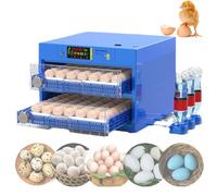 Incubateur Automatique 3 En 1 (Incubation + Trappe + Couvain), Incubateur 120-192 œUfs Avec Rotation Automatique Des œUfs Et ContrôLe De La TempéRature/Humidité, Ajout Automatique D'Eau,128eggs